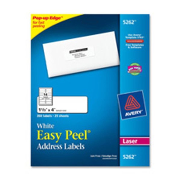 Avery Consumer Products Laser Labels- Mailing- 1-.33in.x4in.- White AV463377